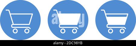 Full and empty shopping cart icons and buy symbols for web buttons Stock Vector