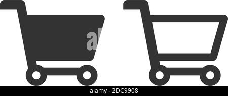 Full and empty shopping cart icon and buy symbol for web buttons Stock Vector