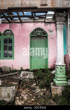 Ruins of Guru Kinayan Village, destroyed by the eruption of Sinabung Volcano, Berastagi (Brastagi), North Sumatra, Indonesia, Asia Stock Photo