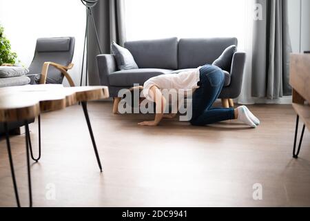 Lost Something Looking For Things. Searching Keys Stock Photo