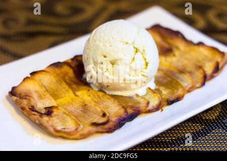 French apple pie ala mode at a cafe in Davao City, Philippines