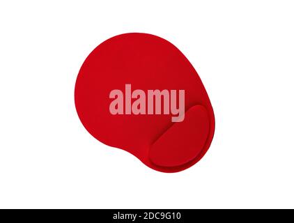Red ergonomic mouse pad isolated on white background Stock Photo