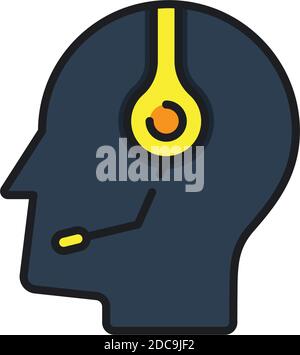 Customer care icon. Customer Retention Patient assistance icon. Service support icon, color, line, outline vector sign, linear style pictogram isolate Stock Vector