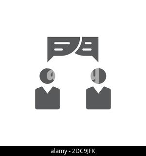 Collaboration, conversation icon, color, line, outline vector sign, linear style pictogram isolated on white. Symbol, logo illustration. Editable stro Stock Vector