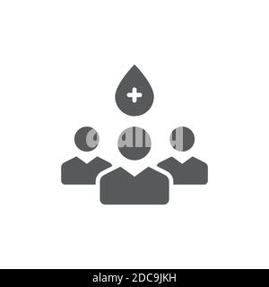 Donors people icon, color, line, outline vector sign, linear style pictogram isolated on white. Symbol, logo illustration. Editable stroke. Pixel perf Stock Vector