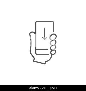 Download smartphone icon, color, line, outline vector sign, linear style pictogram isolated on white. Symbol, logo illustration. Editable stroke. Pixe Stock Vector