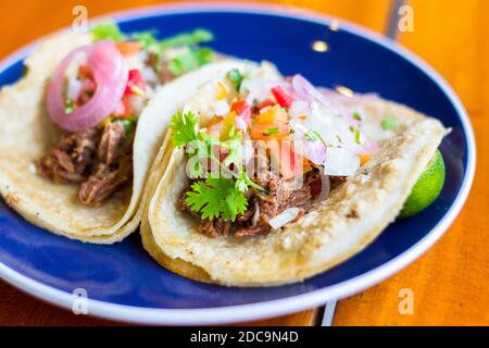 Soft tacos at a Mexican restaurant in Cebu City, Philippines Stock Photo