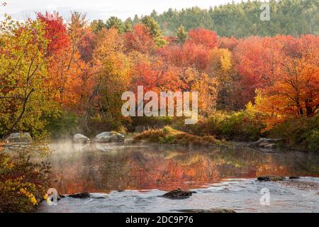 The Millers River in Royalston, Massachusetts as it runs through the Birch Hill Reservation Stock Photo