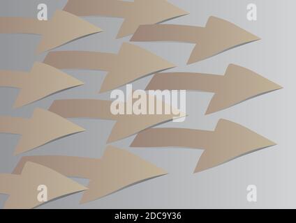 Arrow shape tag recycled paper craft. Stock Vector