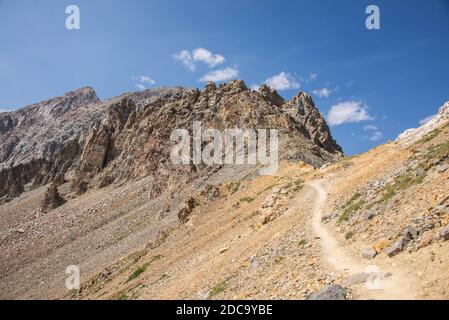 View of the route to Trailrider Pass on the Maroon Bells Loop, Aspen, Colorado, USA Stock Photo