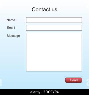 Contact form page blanc interface template for website isolated Stock Vector