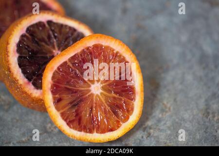 Sliced blood orange fruit. Stock Photo