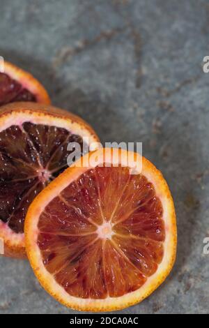 Sliced blood orange fruit. Stock Photo