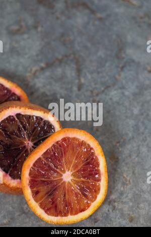 Sliced blood orange fruit. Stock Photo