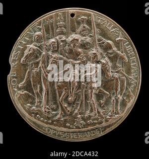 Sperandio, (artist), Mantuan, c. 1425/1428 - c. 1504, Francesco II Gonzaga and Soldiers, c. 1495, bronze, overall (diameter): 9.5 cm (3 3/4 in.), gross weight: 284.52 gr (0.627 lb.), axis: 12:00 Stock Photo