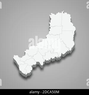 3d isometric map of Misiones is a province of Argentina, vector illustration Stock Vector