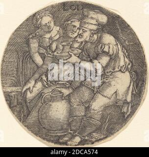 Sebald Beham, (artist), German, 1500 - 1550, Lot and His Daughters, engraving Stock Photo