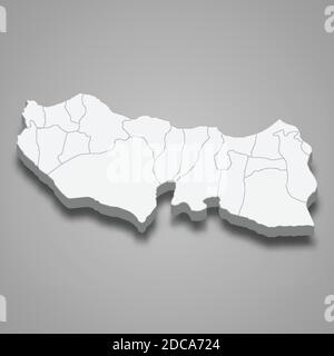 3d isometric map of Trabzon is a province of Turkey, vector illustration Stock Vector