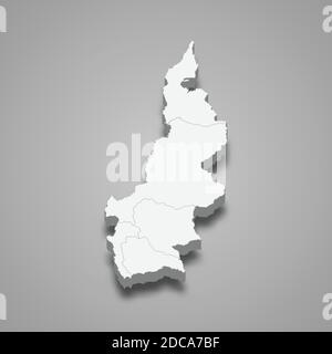 3d isometric map of West Sulawesi is a province of Indonesia, vector illustration Stock Vector