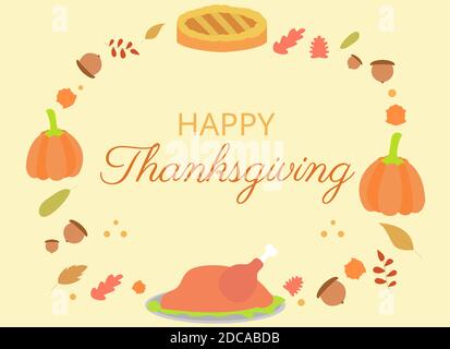 Illustration vector design of thanksgiving background template Stock Vector