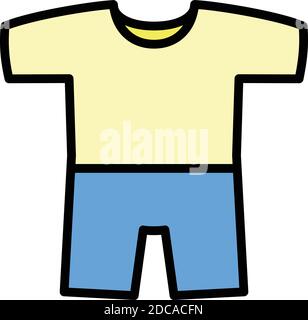 Baby boy clothes icon. Outline baby boy clothes vector icon for web design isolated on white background Stock Vector