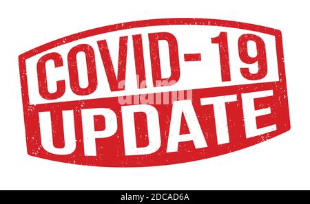 Covid-19 update grunge rubber stamp on white background, vector illustration Stock Vector