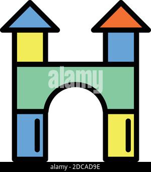 Baby castle toy icon. Outline baby castle toy vector icon for web design isolated on white background Stock Vector