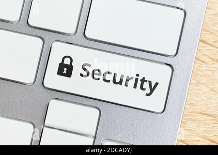 The concept of cyber security on the network. Stock Photo