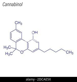 Skeletal formula of Cannabinol. Drug chemical molecule. Stock Vector