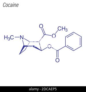 Skeletal formula of Cocaine. Drug chemical molecule. Stock Vector