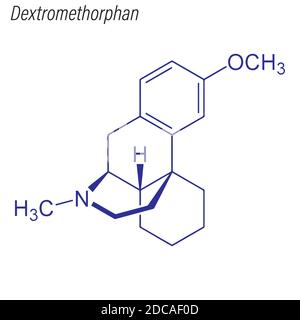 Dextromethorphan DXM Molecular Structure Vector Skeletal Formula Stock ...