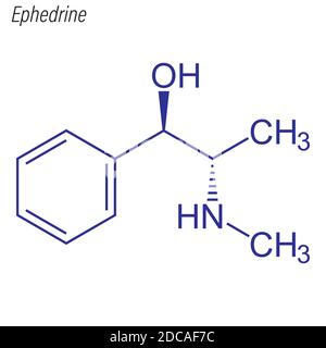 Skeletal formula of Ephedrine. Drug chemical molecule. Stock Vector