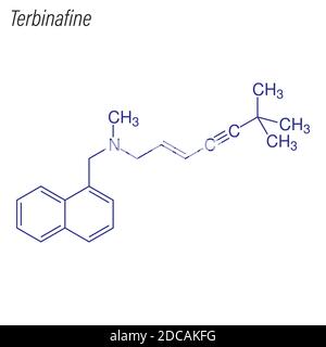 Skeletal formula of Terbinafine. Drug chemical molecule. Stock Vector