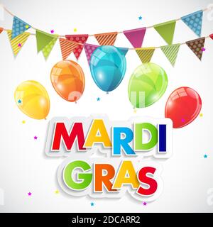 Mardi Gras Party Holiday Poster Background. Illustration Stock Photo