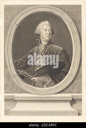 Louis-Jacques Cathelin, (artist), French, 1738/1739 - 1804, Jean-Marc Nattier, (artist after), French, 1685 - 1766, Louis Tocque, engraving on laid paper, plate: 37.3 x 26.4 cm (14 11/16 x 10 3/8 in.), sheet: 39.4 x 28.2 cm (15 1/2 x 11 1/8 in Stock Photo