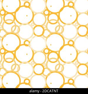 bright citrus orange line geometric circle seamless pattern Stock Vector