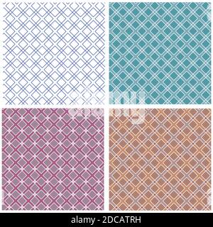 Set vector seamless linear colorful geometric pattern. Stock Vector