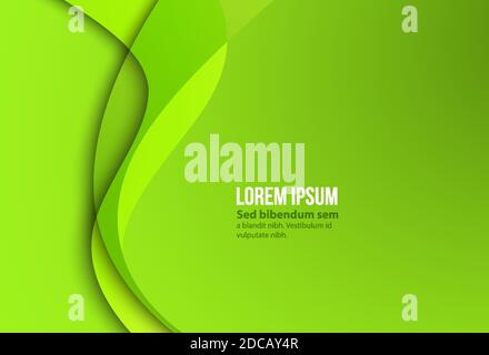 Green contrast corporate waves background. Vector design Stock Vector