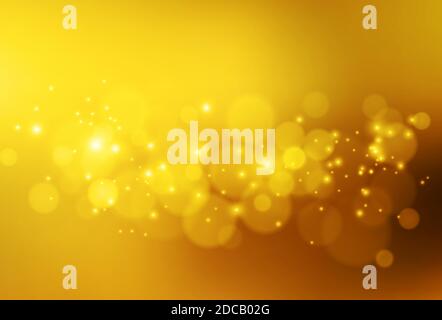 Soft golden lights. Abstract vector bokeh background. Stock Vector