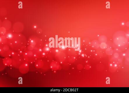 Christmas abstract red background with bokeh light Stock Vector