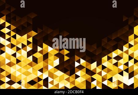 Abstract template background with gold triangle shapes. Stock Vector