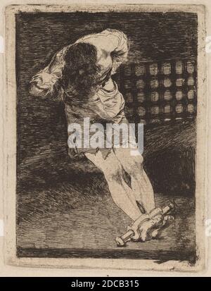 Francisco de Goya, (artist), Spanish, 1746 - 1828, La seguridad de un reo no exige tormento (The Custody of a Criminal Does Not Call for Torture, The Prisoner, (series), c. 1810, etching and burin Stock Photo