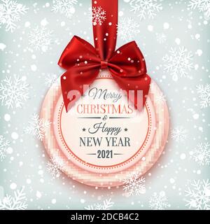 Merry christmas and Happy New Year 2021 badge. Stock Vector