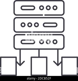 Data source icon, linear isolated illustration, thin line vector, web design sign, outline concept symbol with editable stroke on white background. Stock Vector
