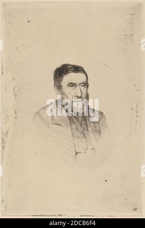 Giuseppe de Nittis, (artist), Italian, 1846 - 1884, Portrait of a Man, etching Stock Photo