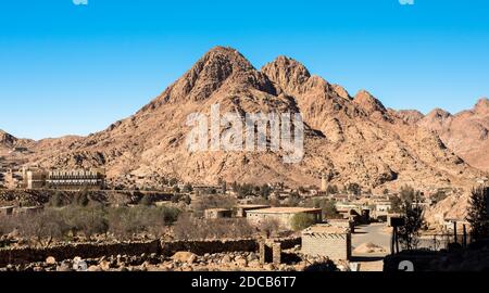 Egyptian landscape, Bedouin village in Sinai desert Stock Photo