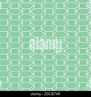 Vector seamless rhombus geometric pattern. Green color Stock Vector