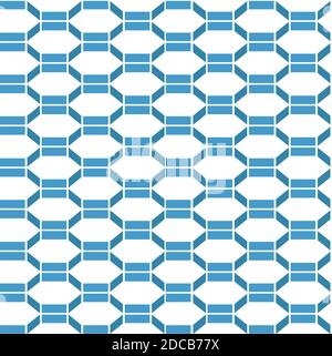 Vector seamless linear geometric pattern. Blue color Stock Vector