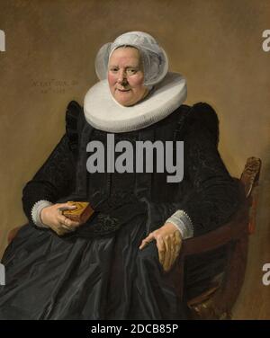 Frans Hals, (painter), Dutch, c. 1582/1583 - 1666, Portrait of an Elderly Lady, 1633, oil on canvas, overall: 102.5 x 86.9 cm (40 3/8 x 34 3/16 in.), framed: 142.4 x 126.7 x 15.2 cm (56 1/16 x 49 7/8 x 6 in.), The strength and vitality of the people who helped establish the new Dutch Republic are nowhere better captured than in the work of Frans Hals, who was the preeminent portrait painter in Haarlem, the most important artistic center of Holland in the early part of the seventeenth century Stock Photo