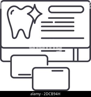 Dental gum icon, linear isolated illustration, thin line vector, web design sign, outline concept symbol with editable stroke on white background. Stock Vector